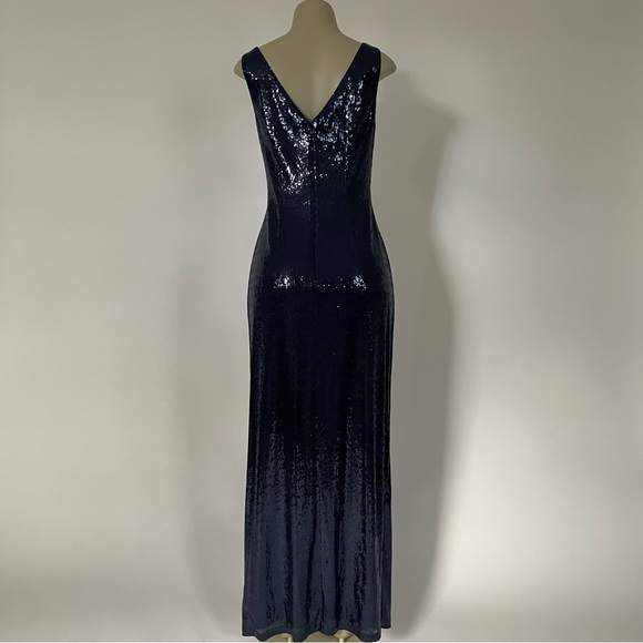 Elegant Navy Sequin Evening Gown - Picture 4 of 5